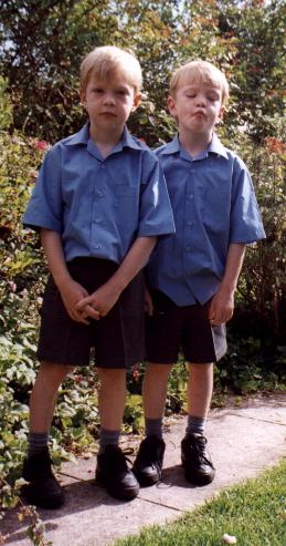 Cameron and Brendan's first day at school