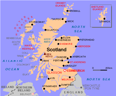 Clickable map of Scottish diving areas